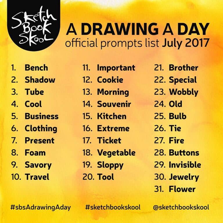 a-drawing-a-day-july-daily-drawing-prompts-sketchbook-skool