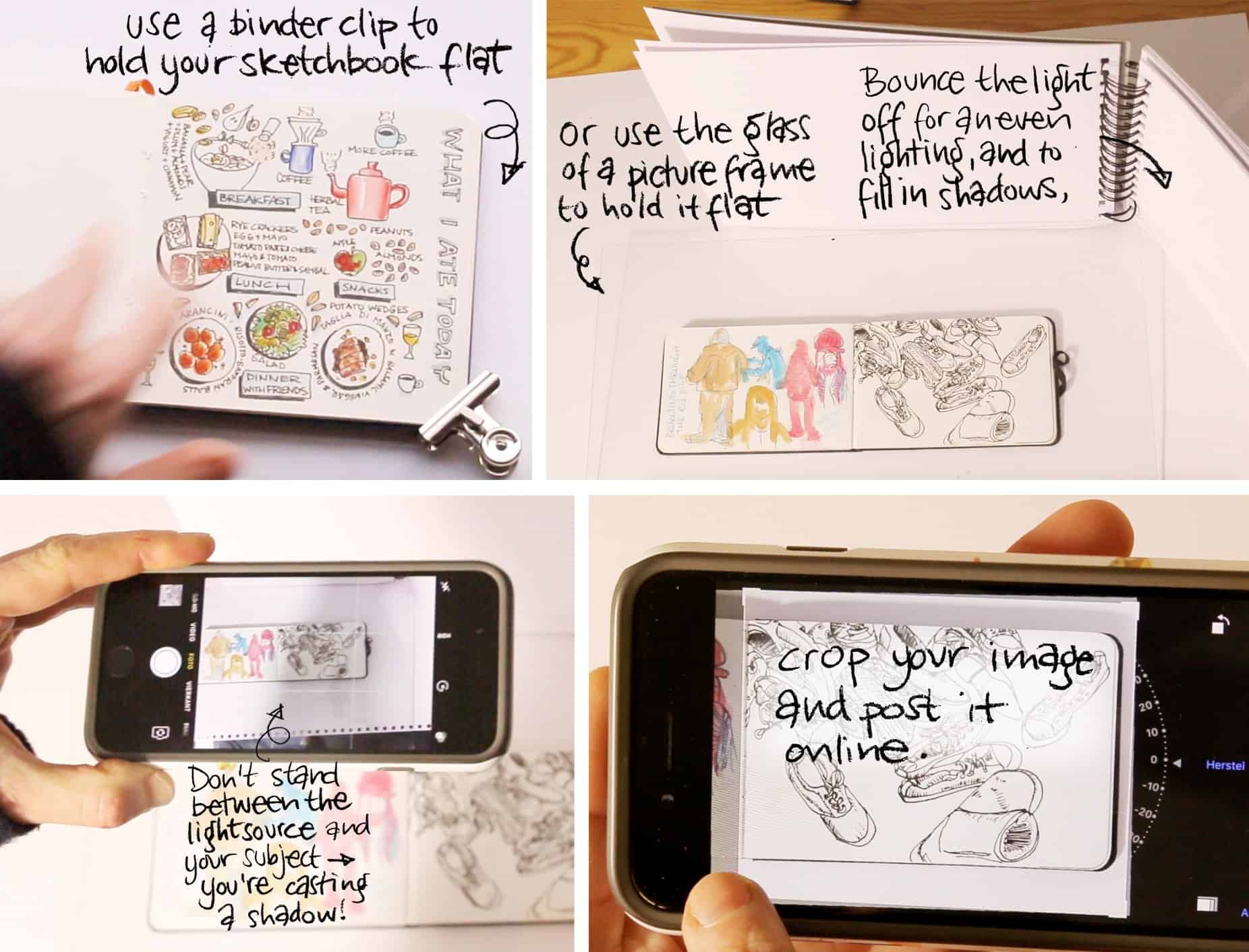 How To Photograph Your Sketchbook Art